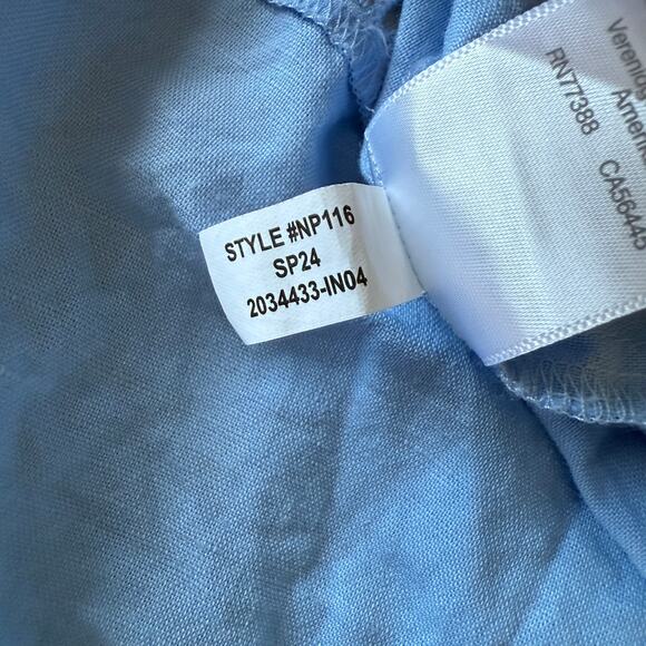 madewell sweetheart midi dress in linen-cotton blend powder blue np116 size 0 - Picture 8 of 8